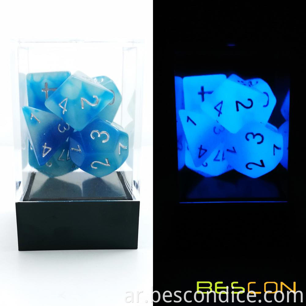 Icy Rock Glowing Rpg Dice Set 4